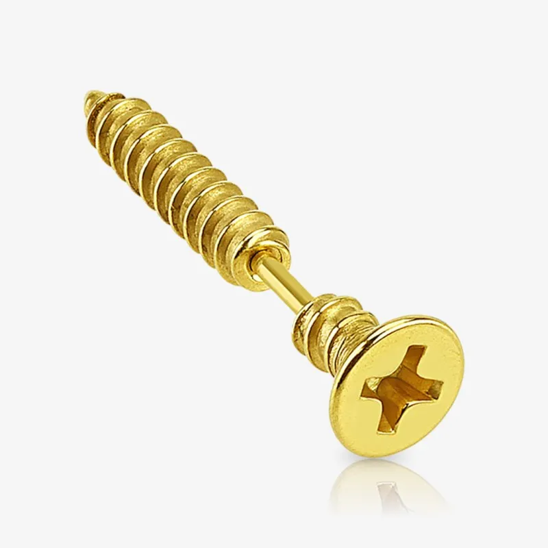 Piercing de Cartilagem de Aço Cirúrgico - Parafuso - Piercings Retos