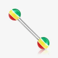 Piercing Barbell Bolinha Reggae em Aço Cirúrgico 316L
