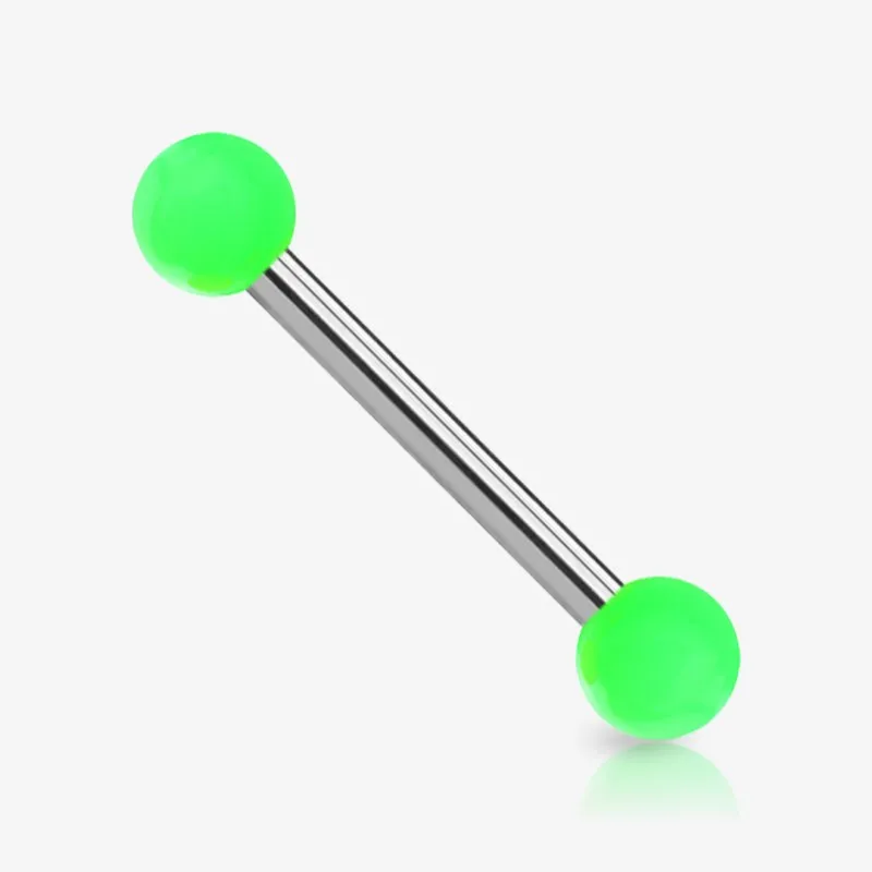 Piercing Barbell de Aço Cirúrgico - Bolinha Acrílica - Piercings Retos