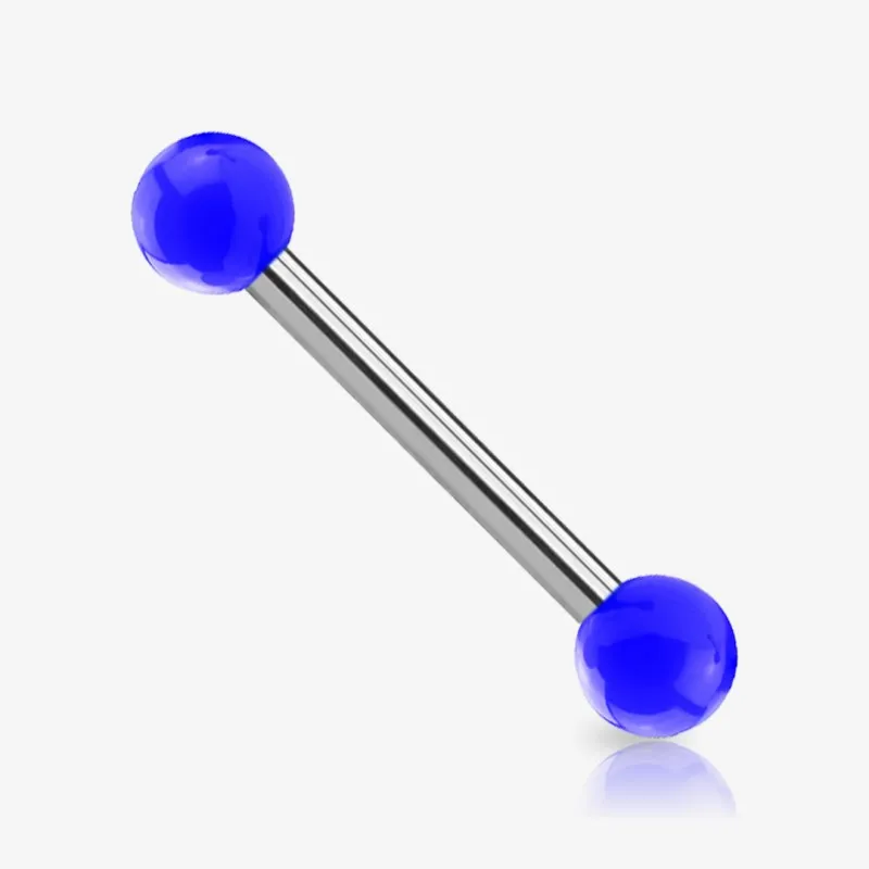 Piercing Barbell de Aço Cirúrgico - Bolinha Acrílica - Piercings Retos