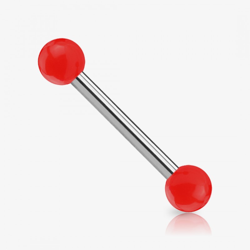 Piercing Barbell de Aço Cirúrgico - Bolinha Acrílica - Piercings Retos