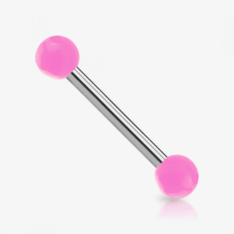 Piercing Barbell de Aço Cirúrgico - Bolinha Acrílica - Piercings Retos