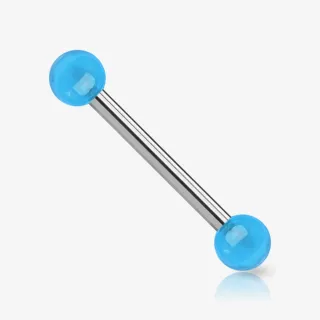 Piercing Barbell Bolinha Translúcida em Aço Cirúrgico