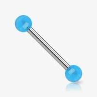 Piercing Barbell Bolinha Translúcida em Aço Cirúrgico