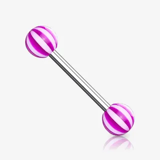 Piercing Barbell Bolinha Pirulito com esfera colorida em acrílico e haste de aço cirúrgico