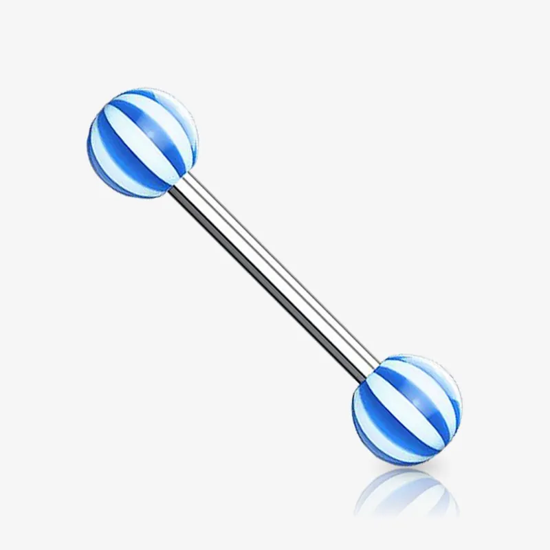 Piercing Barbell de Aço Cirúrgico - Bolinha Pirulito - Piercings Retos