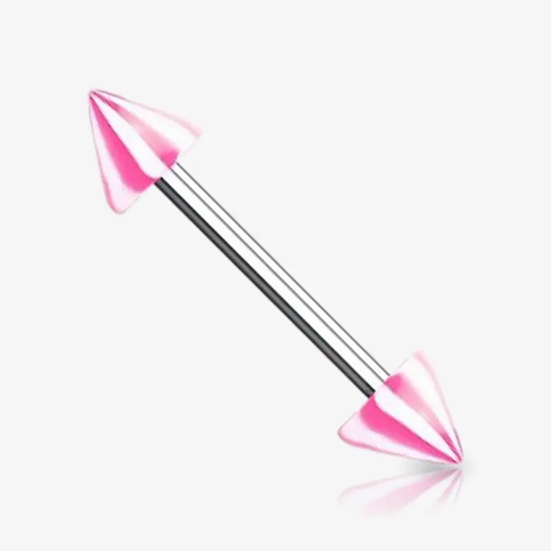 Piercing Barbell de Aço Cirúrgico - Spike de Pirulito - Piercings Retos