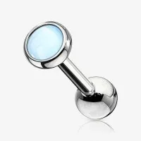 Piercing Barbell Refletor Azul em Aço Cirúrgico de Alta Qualidade