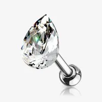 Piercing Barbell Gota Cristal com Design Elegante e Discreto