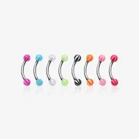 Piercing Curvo Aço Cirúrgico com Bolinha Pirulito Prateado