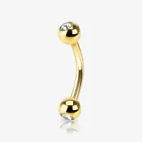 Piercing Curvo Strass dourado com brilho e estilo único