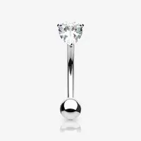 Piercing Sobrancelha Zircônia Coração – Elegância e Brilho