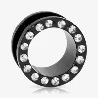 Alargador Rosca Aço com Strass Cristal: Brilho e Estilo