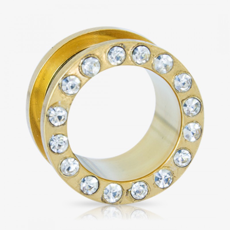 Alargador Rosca Aço Strass Cristal - Strass Colors