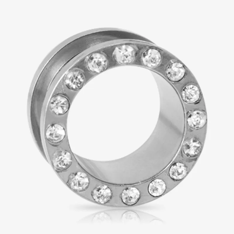 Alargador Rosca Aço Strass Cristal - Strass Colors