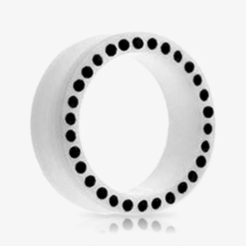 Alargador Acrílico Branco Preto Strass - Strass Colors