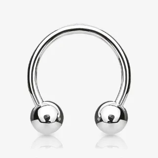 Piercing ferradura titânio com pontas arredondadas e acabamento em aço hipoalergênico