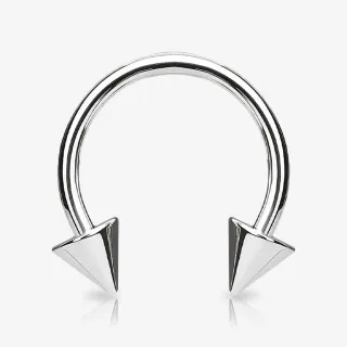 Piercing ferradura titânio com pontas spike para perfurações