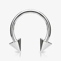 Piercing ferradura titânio com pontas spike resistentes