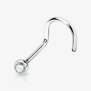 Piercing Nariz U Titânio com strass brilhante e formato anatômico