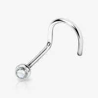 Piercing Nariz U Titânio com brilho em strass seguro