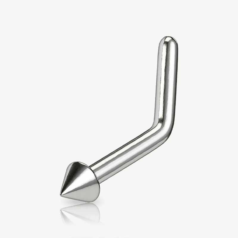 Piercing Nariz L Titânio com ponta de strass e haste em formato L