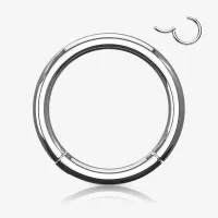 Piercing Argola Prateada Clicker em Titânio Resistente