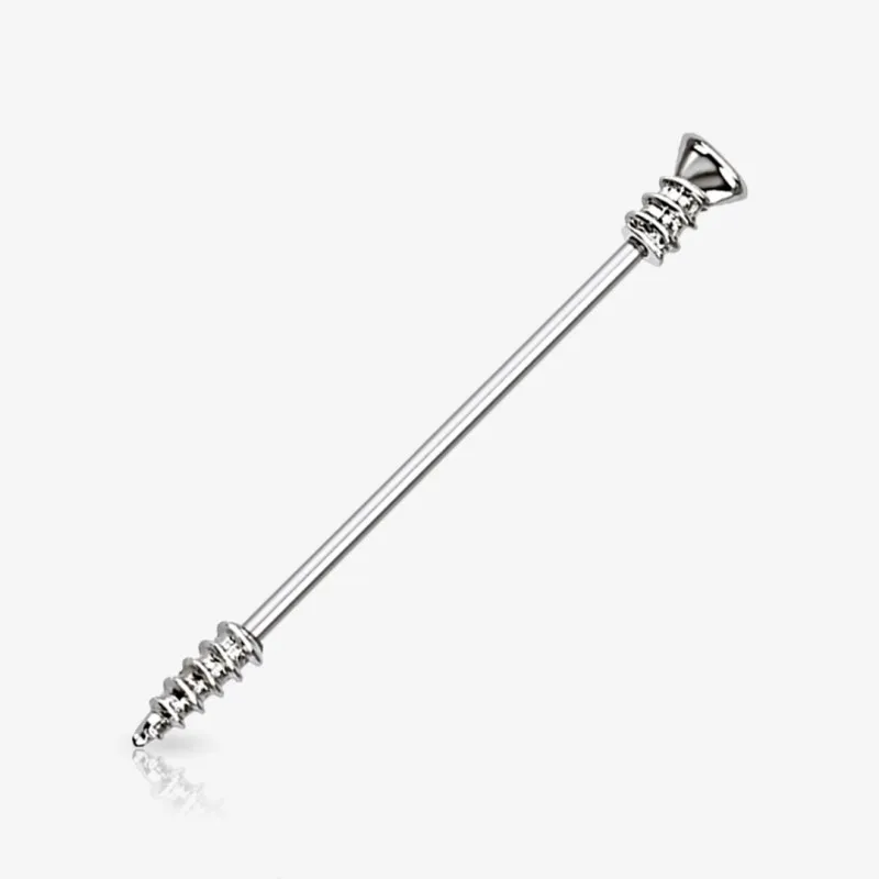 Piercing Transversal de Aço Cirúrgico - Parafuso - Piercings Transversal