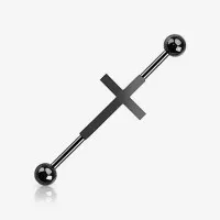 Piercing Transversal Cruz 3D em Aço Cirúrgico