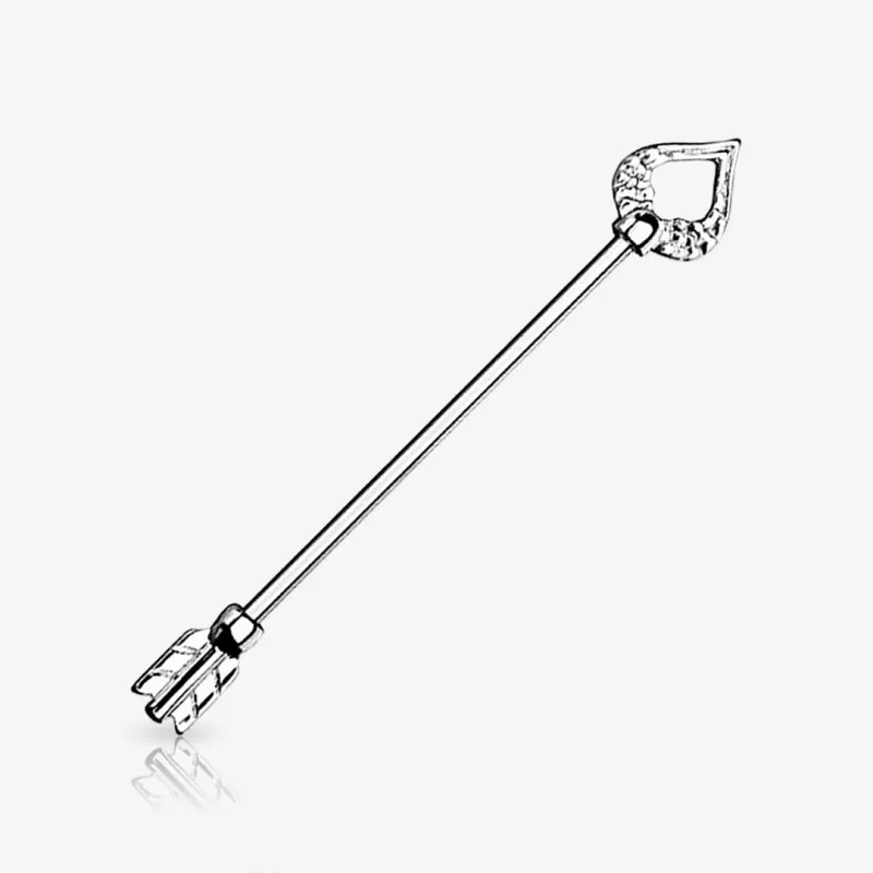 Piercing Transversal Flecha Coração prateado em aço cirúrgico