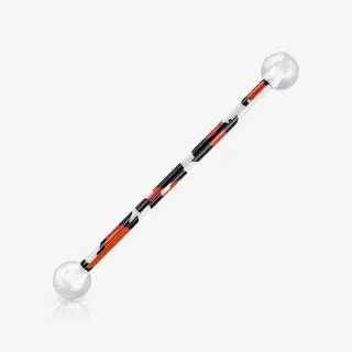 Piercing Transversal Estampado Colorido com desenho vibrante em aço cirúrgico