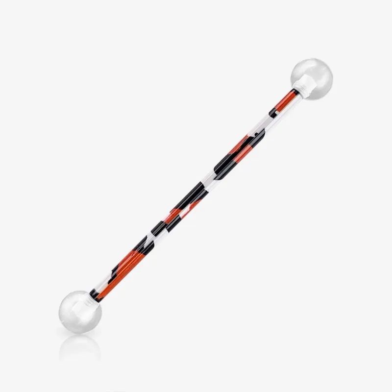 Piercing Transversal Estampado Colorido com desenho vibrante em aço cirúrgico