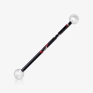 Piercing Transversal Estampado com cores preto, vermelho e branco em aço cirúrgico