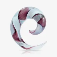 Espiral Caracol Vidro Branco em Vidro Artístico e Estiloso