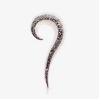 Espiral Interrogação Vidro Preto para Alargador Estiloso