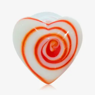 Alargador Plug Vidro Coração em tom vermelho com acabamento artístico