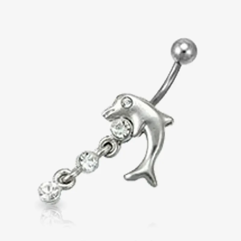 Piercing Umbigo Golfinho Strass - Piercings de Umbigo