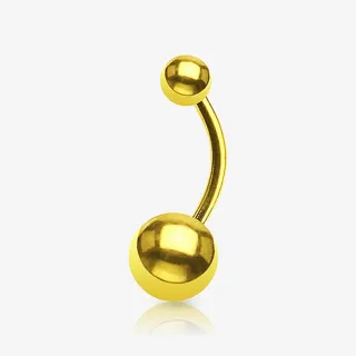 Piercing umbigo dourado em aço cirúrgico com design feminino elegante