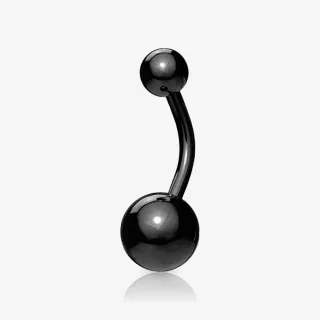 Piercing Umbigo Aço Cirúrgico Preto com bolinha