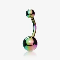 Piercing Umbigo Rainbow em Aço Cirúrgico Colorido