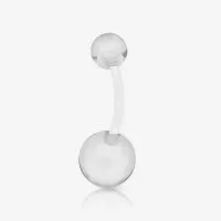 Piercing Umbigo Bioflex com Bolinha Acrílica Translúcida