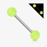 Piercing Língua Prateado Fluorescente com estilo vibrante