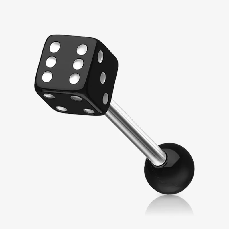 Piercing Língua Prateado Dadinho - Piercings de Língua