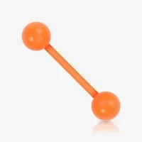 Piercing língua flexível com bolinha de acrílico colorida