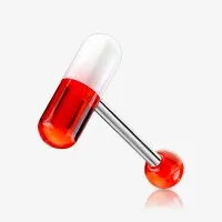 Piercing língua pílula em aço cirúrgico divertido e único