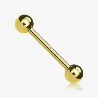 Piercing Barbell 1,6mm dourado com bolinha em aço cirúrgico