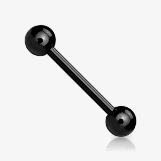 Piercing Barbell de Aço Cirúrgico Preto 1,6mm - Bolinha - Piercings Retos