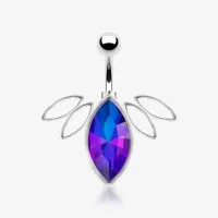 Piercing Umbigo Flor delicado com zircônia brilhante