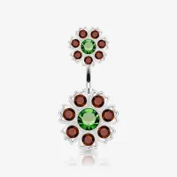 Piercing Umbigo Flor com Zircônia Brilhante e Delicada