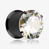 Alargador Plug Preto com Zircônia Única: Elegância | ALARGS